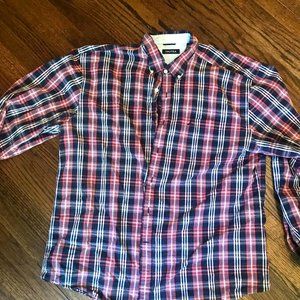 Red + Navy Button Down